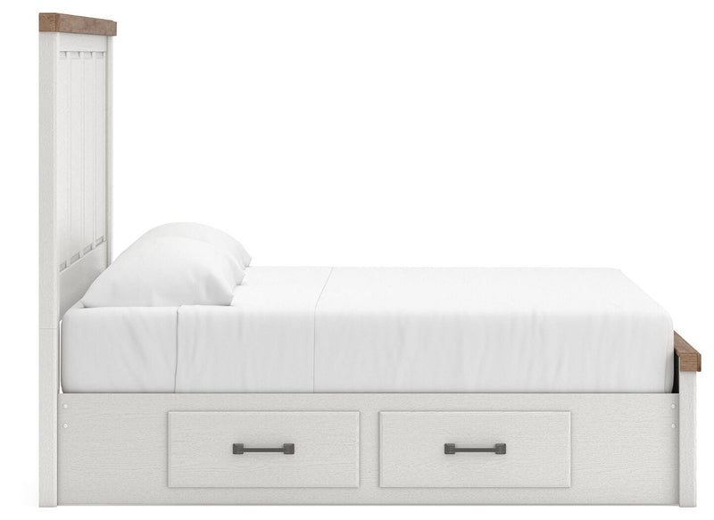 Savonport White/Brown King Panel Storage Bed - B4615B11