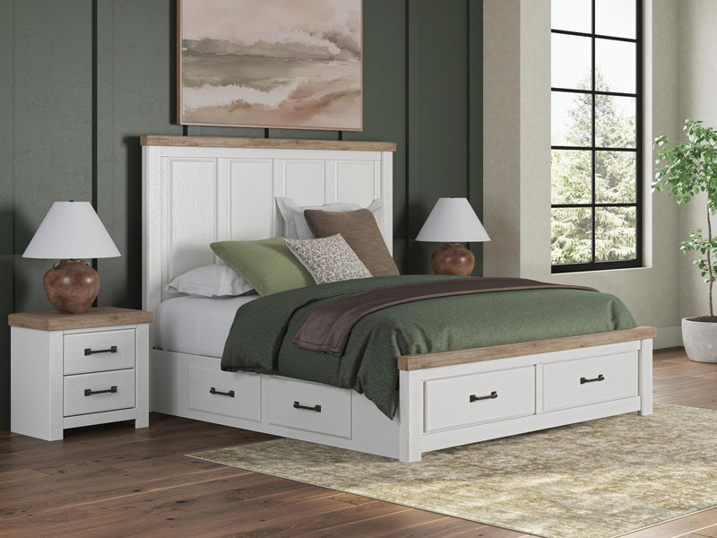 Savonport White/Brown King Panel Storage Bed - B4615B17
