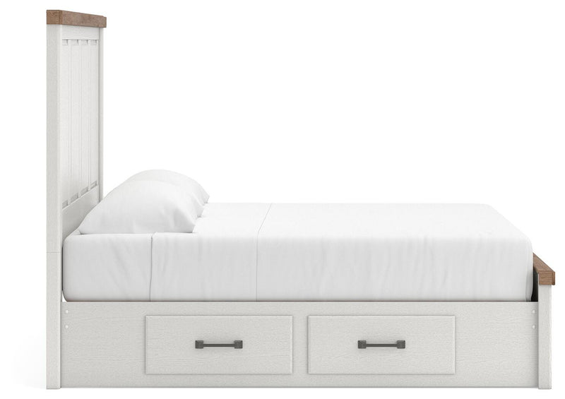 Savonport White/Brown King Panel Storage Bed - B4615B17