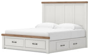 Savonport White/Brown King Panel Storage Bed - B4615B17