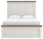 Savonport White/Brown Queen Panel Bed - B4615B4