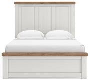 Savonport White/Brown Queen Panel Bed with Storage - B4615B12