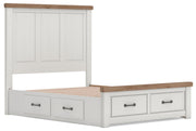Savonport White/Brown Queen Panel Storage Bed - B4615B16