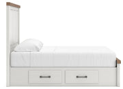 Savonport White/Brown Queen Panel Storage Bed - B4615B16