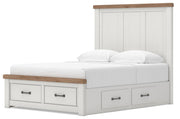 Savonport White/Brown Queen Panel Storage Bed - B4615B16