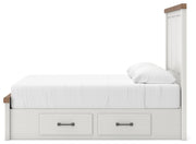 Savonport White/Brown Queen Panel Storage Bed - B4615B16