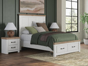 Savonport White/Brown Queen Panel Storage Bed - B4615B7