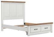 Savonport White/Brown Queen Panel Storage Bed - B4615B7