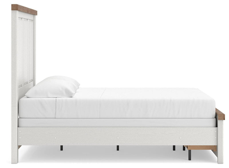 Savonport White/Brown Queen Panel Storage Bed - B4615B7