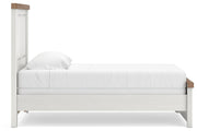 Savonport White/Brown Twin Panel Bed - B4615B2