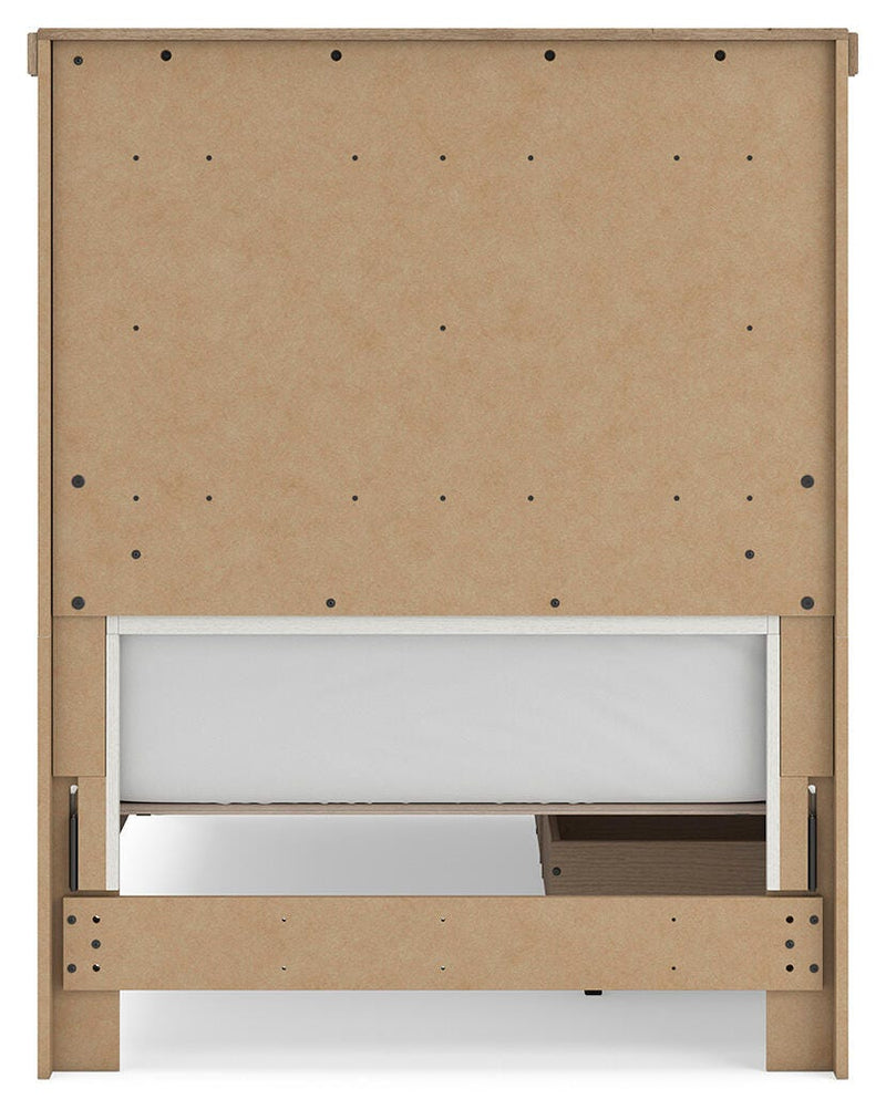 Savonport White/Brown Twin Panel Bed with Storage - B4615B18