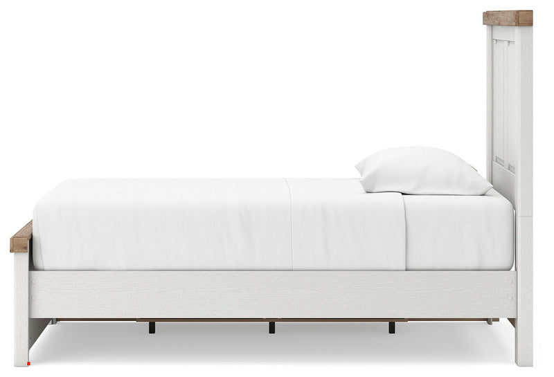 Savonport White/Brown Twin Panel Bed with Storage - B4615B18