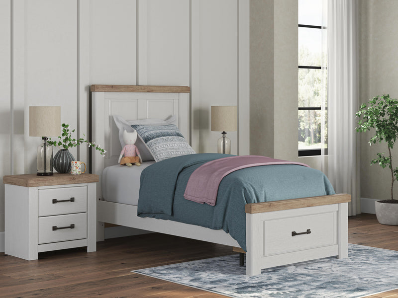 Savonport White/Brown Twin Panel Storage Bed - B4615B5