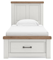 Savonport White/Brown Twin Panel Storage Bed - B4615B5