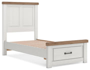 Savonport White/Brown Twin Panel Storage Bed - B4615B5