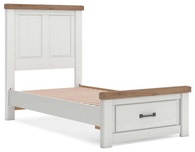 Savonport White/Brown Twin Panel Storage Bed - B4615B5