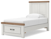 Savonport White/Brown Twin Panel Storage Bed - B4615B5