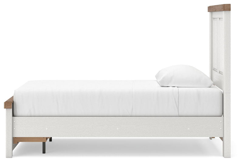 Savonport White/Brown Twin Panel Storage Bed - B4615B5