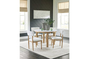 Sawdyn Light Brown Dining Table and 4 Chairs - Gate FurnitureDining Room Set
