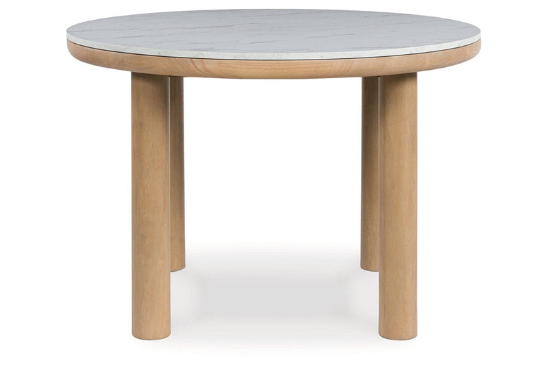 Sawdyn Light Brown Dining Table and 4 Chairs - Gate FurnitureDining Room Set