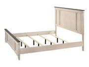 Sawyer Antique White - Brown Queen Panel Bed - Gate FurnitureQueen Bed