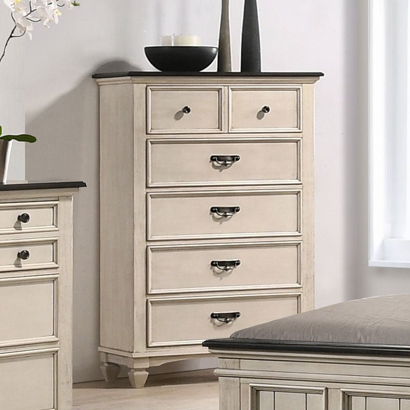 Sawyer Antique White/Brown Chest - Gate FurnitureChest