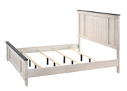 Sawyer Antique White/Brown King Panel Bed - Gate FurnitureKing Bed