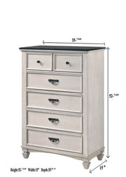 Sawyer Antique White/Brown Panel Bedroom Set - Gate FurnitureBedroom Set