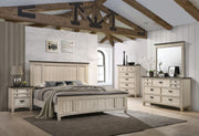 Sawyer Antique White/Brown Queen Panel Bed - Gate FurnitureQueen Bed