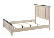 Sawyer Antique White/Brown Queen Panel Bed - Gate FurnitureQueen Bed