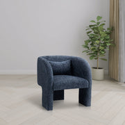 Sawyer Chenille Fabric Upholstered Accent Chair in Blue - 493Navy
