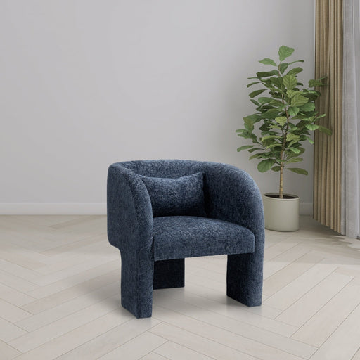 Sawyer Chenille Fabric Upholstered Accent Chair in Blue - 493Navy