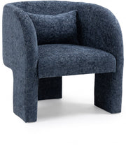 Sawyer Chenille Fabric Upholstered Accent Chair in Blue - 493Navy