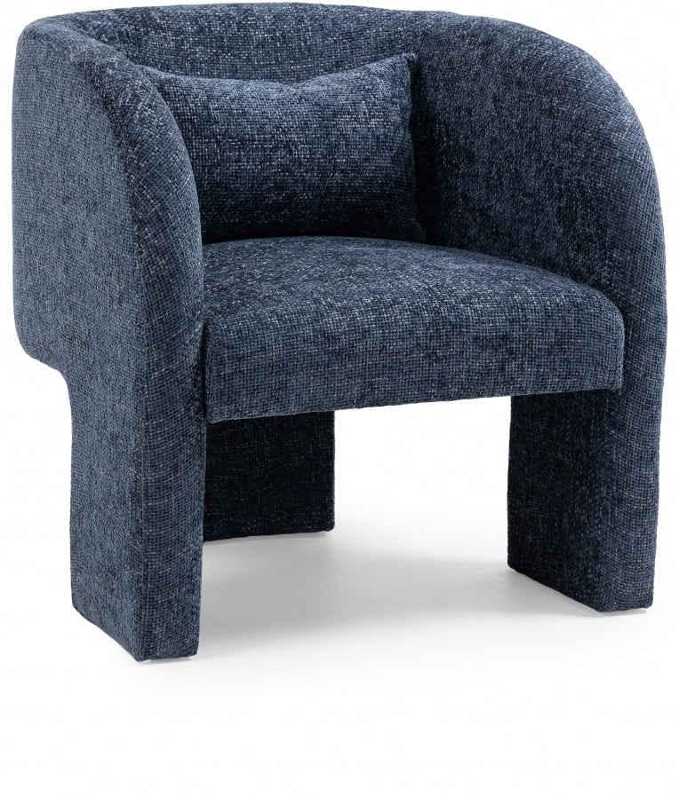 Sawyer Chenille Fabric Upholstered Accent Chair in Blue - 493Navy