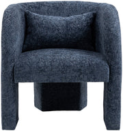 Sawyer Chenille Fabric Upholstered Accent Chair in Blue - 493Navy