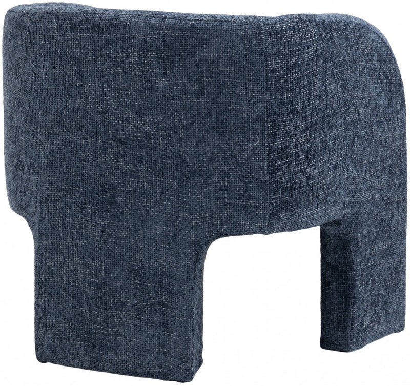 Sawyer Chenille Fabric Upholstered Accent Chair in Blue - 493Navy
