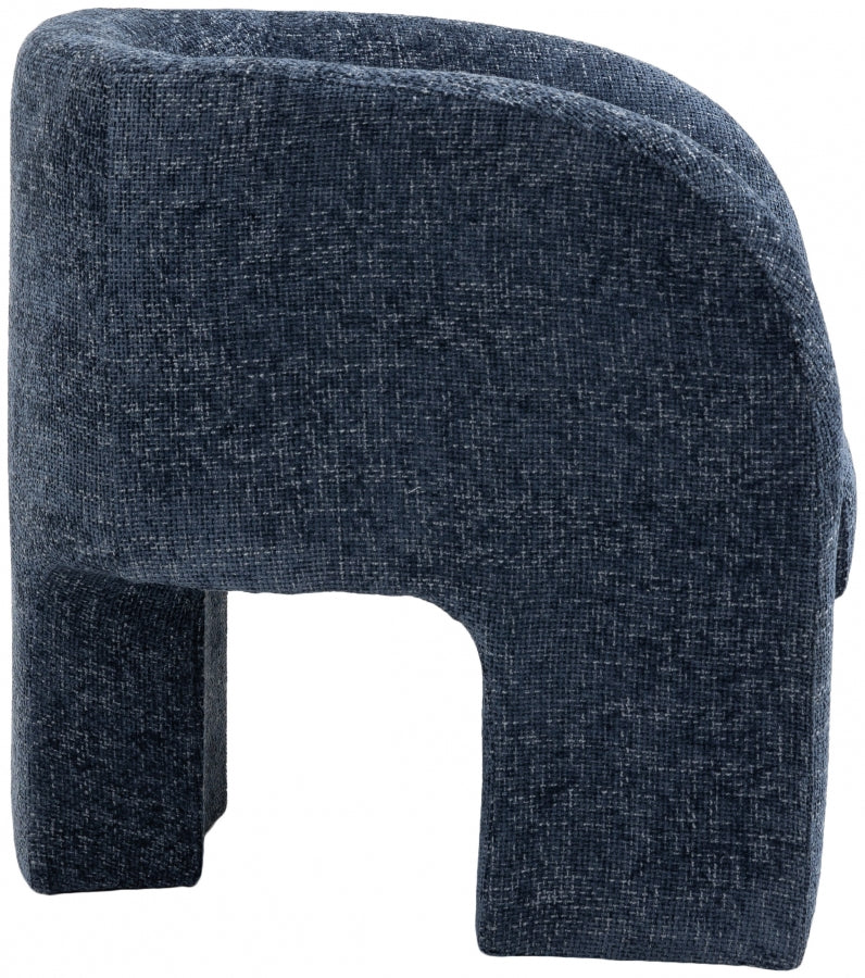 Sawyer Chenille Fabric Upholstered Accent Chair in Blue - 493Navy