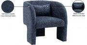 Sawyer Chenille Fabric Upholstered Accent Chair in Blue - 493Navy