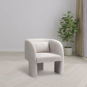 Sawyer Chenille Fabric Upholstered Accent Chair in Cream - 493Cream