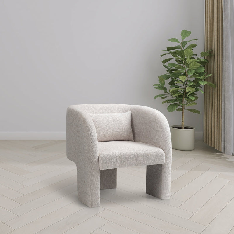 Sawyer Chenille Fabric Upholstered Accent Chair in Cream - 493Cream