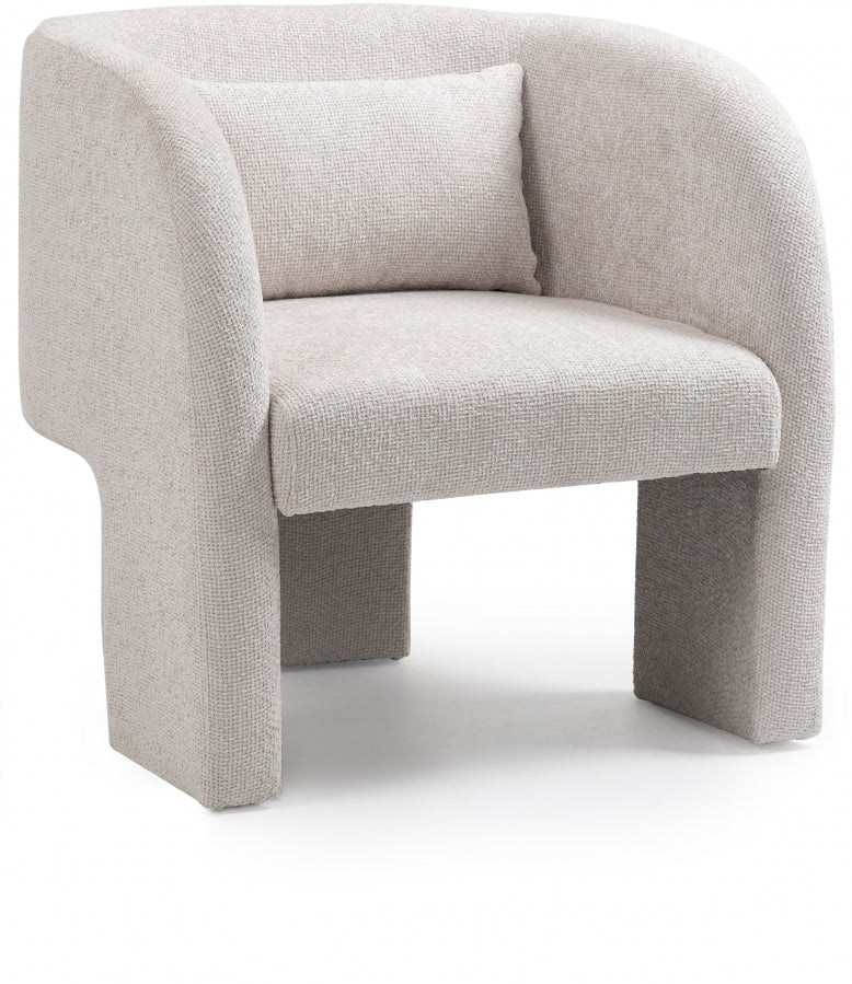 Sawyer Chenille Fabric Upholstered Accent Chair in Cream - 493Cream