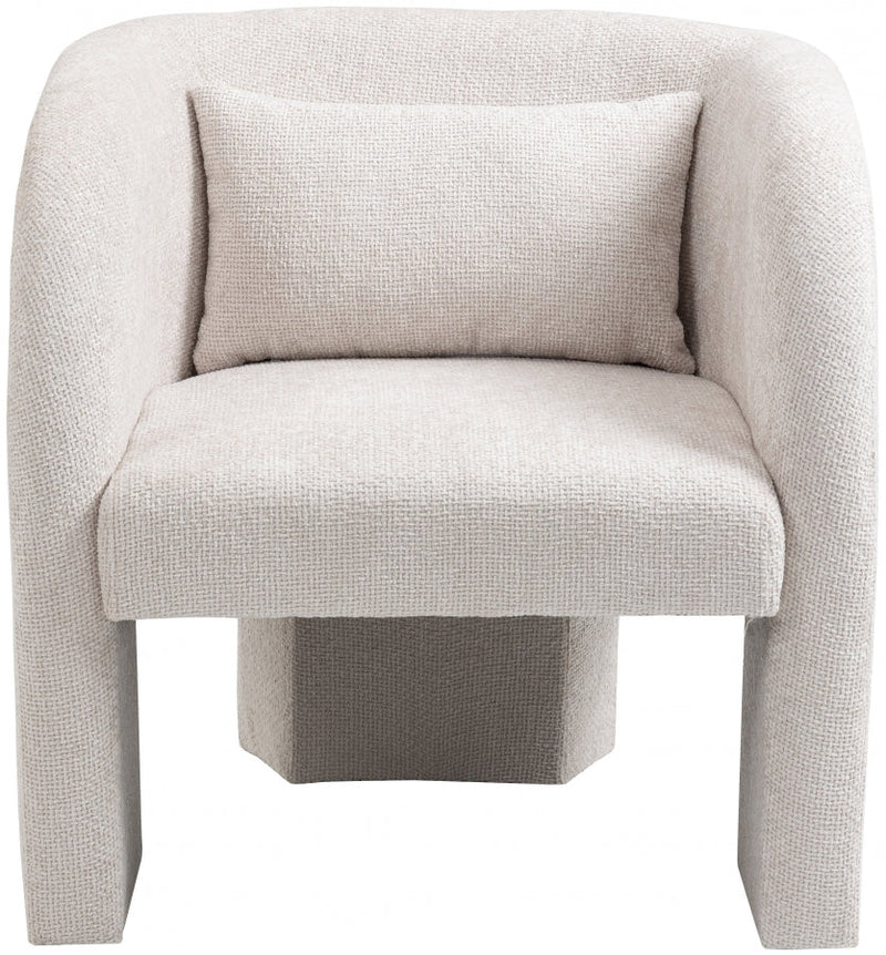 Sawyer Chenille Fabric Upholstered Accent Chair in Cream - 493Cream