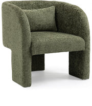Sawyer Chenille Fabric Upholstered Accent Chair in Green - 493Green