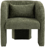 Sawyer Chenille Fabric Upholstered Accent Chair in Green - 493Green
