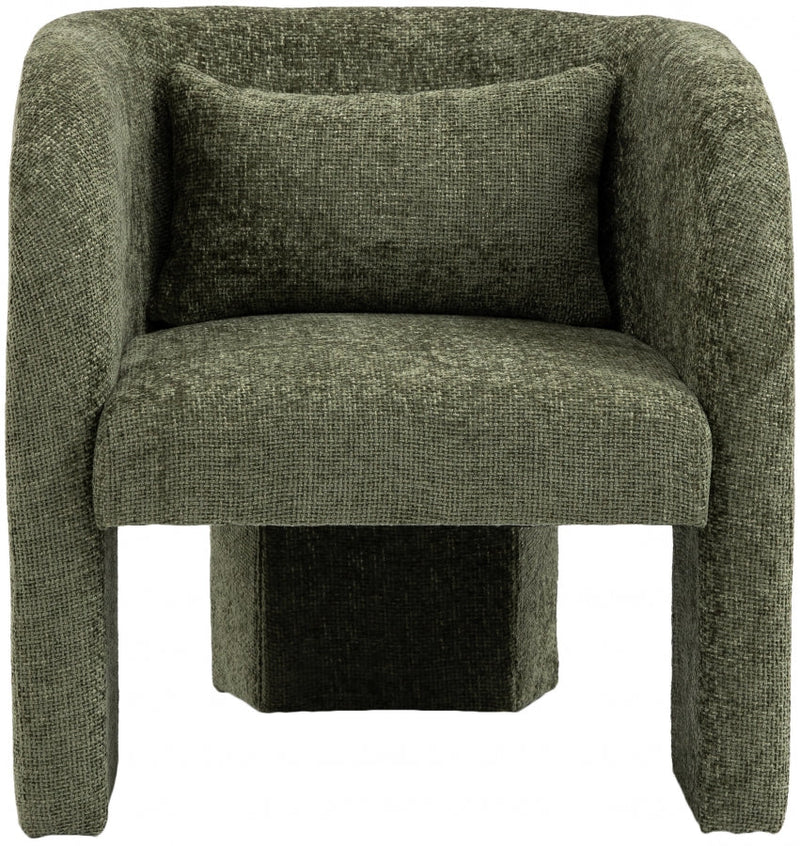 Sawyer Chenille Fabric Upholstered Accent Chair in Green - 493Green