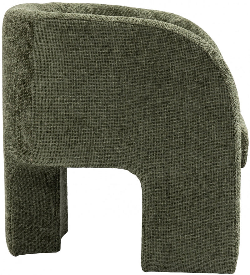 Sawyer Chenille Fabric Upholstered Accent Chair in Green - 493Green