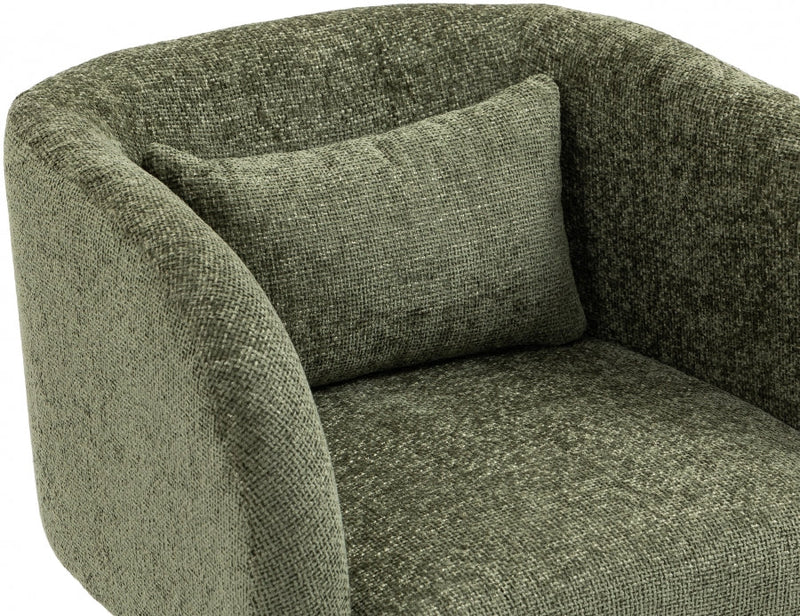 Sawyer Chenille Fabric Upholstered Accent Chair in Green - 493Green