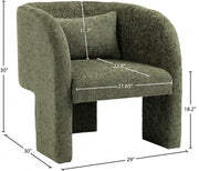 Sawyer Chenille Fabric Upholstered Accent Chair in Green - 493Green