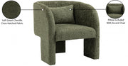 Sawyer Chenille Fabric Upholstered Accent Chair in Green - 493Green