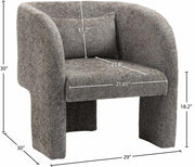 Sawyer Chenille Fabric Upholstered Accent Chair in Grey - 493Grey